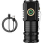 Torch 3x Led Mini Super Bright Rechargeable Flashlight USB 5000 Lumens Magnetic